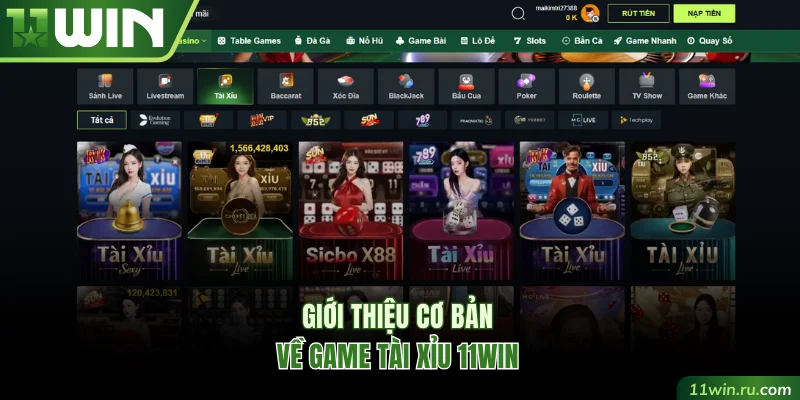 Giới thiệu cơ bản về game tài xỉu 11WIN