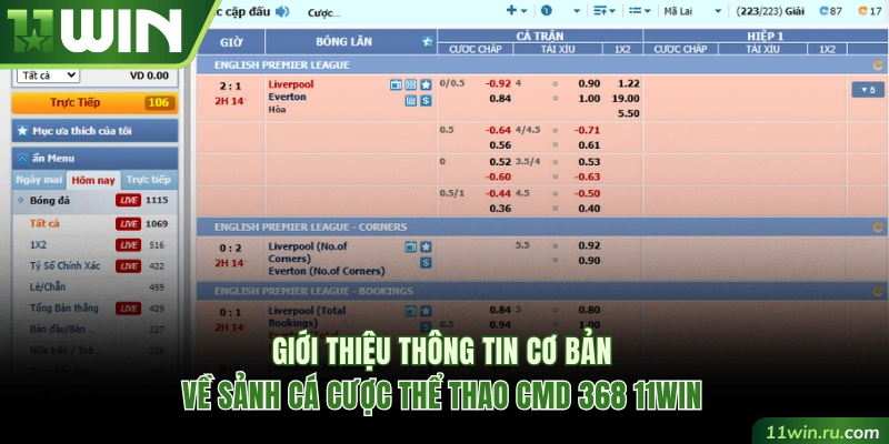 Giới thiệu nhanh sảnh CMD 368 11WIN